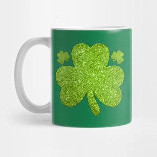 Lucky Irish Glitter Shamrock Clover Green Leaf St Pattys Day Mug